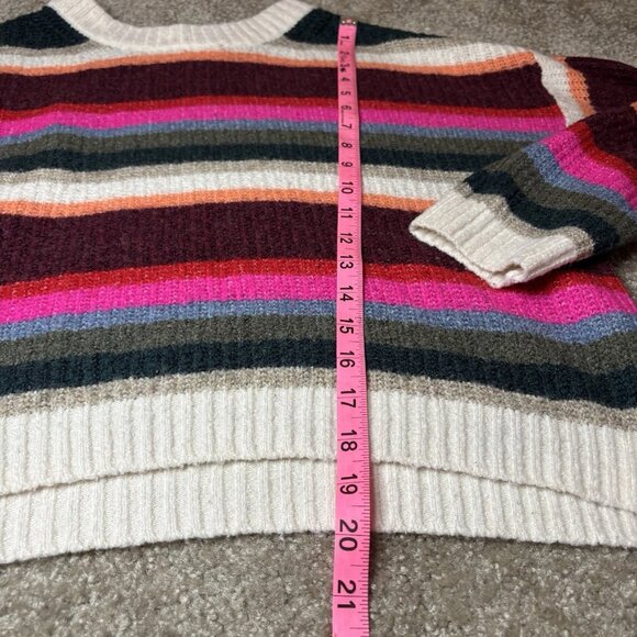American Eagle Colorful Striped Knit Sweater, Long Sleeve Crewneck Size M #217 - Picture 5 of 7